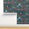 Magical Garden Woodland Floral Whimsical Night Botanical Fireflies Moon Jewel Tone Custom Removable Wallpaper by Spoonflower Peel & Stick Wallpaper 2FT Wide